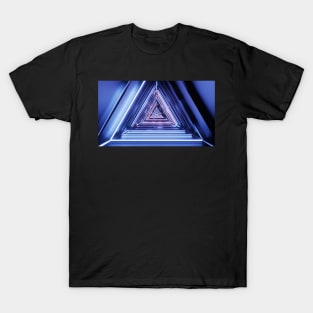 Blue futuristic triangles T-Shirt